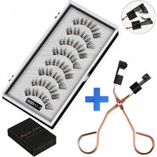Load image into Gallery viewer, 2021 4 pairs 5 Magnet Magnetic False Eyelashes 3D Lasting Magnetic Eyelashes Natural Artificial Mink lashes Faux Cils Magnetique