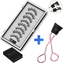 Load image into Gallery viewer, 2021 4 pairs 5 Magnet Magnetic False Eyelashes 3D Lasting Magnetic Eyelashes Natural Artificial Mink lashes Faux Cils Magnetique
