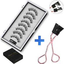 Load image into Gallery viewer, 2021 4 pairs 5 Magnet Magnetic False Eyelashes 3D Lasting Magnetic Eyelashes Natural Artificial Mink lashes Faux Cils Magnetique