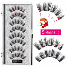 Load image into Gallery viewer, 2021 4 pairs 5 Magnet Magnetic False Eyelashes 3D Lasting Magnetic Eyelashes Natural Artificial Mink lashes Faux Cils Magnetique