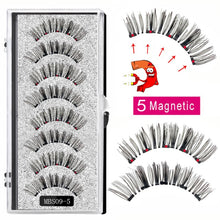 Load image into Gallery viewer, 2021 4 pairs 5 Magnet Magnetic False Eyelashes 3D Lasting Magnetic Eyelashes Natural Artificial Mink lashes Faux Cils Magnetique