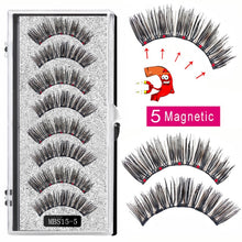 Load image into Gallery viewer, 2021 4 pairs 5 Magnet Magnetic False Eyelashes 3D Lasting Magnetic Eyelashes Natural Artificial Mink lashes Faux Cils Magnetique