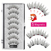Load image into Gallery viewer, 2021 4 pairs 5 Magnet Magnetic False Eyelashes 3D Lasting Magnetic Eyelashes Natural Artificial Mink lashes Faux Cils Magnetique