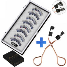 Load image into Gallery viewer, 2021 4 pairs 5 Magnet Magnetic False Eyelashes 3D Lasting Magnetic Eyelashes Natural Artificial Mink lashes Faux Cils Magnetique

