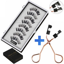 Load image into Gallery viewer, 2021 4 pairs 5 Magnet Magnetic False Eyelashes 3D Lasting Magnetic Eyelashes Natural Artificial Mink lashes Faux Cils Magnetique
