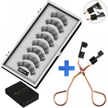 Load image into Gallery viewer, 2021 4 pairs 5 Magnet Magnetic False Eyelashes 3D Lasting Magnetic Eyelashes Natural Artificial Mink lashes Faux Cils Magnetique
