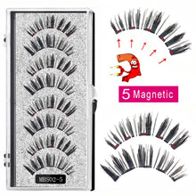 Load image into Gallery viewer, 2021 4 pairs 5 Magnet Magnetic False Eyelashes 3D Lasting Magnetic Eyelashes Natural Artificial Mink lashes Faux Cils Magnetique
