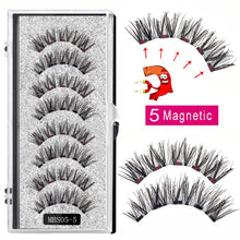 Load image into Gallery viewer, 2021 4 pairs 5 Magnet Magnetic False Eyelashes 3D Lasting Magnetic Eyelashes Natural Artificial Mink lashes Faux Cils Magnetique
