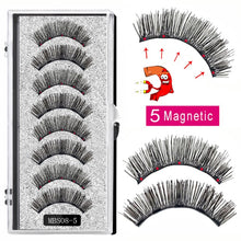 Load image into Gallery viewer, 2021 4 pairs 5 Magnet Magnetic False Eyelashes 3D Lasting Magnetic Eyelashes Natural Artificial Mink lashes Faux Cils Magnetique
