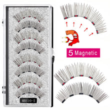 Load image into Gallery viewer, 2021 4 pairs 5 Magnet Magnetic False Eyelashes 3D Lasting Magnetic Eyelashes Natural Artificial Mink lashes Faux Cils Magnetique
