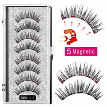 Load image into Gallery viewer, 2021 4 pairs 5 Magnet Magnetic False Eyelashes 3D Lasting Magnetic Eyelashes Natural Artificial Mink lashes Faux Cils Magnetique
