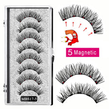Load image into Gallery viewer, 2021 4 pairs 5 Magnet Magnetic False Eyelashes 3D Lasting Magnetic Eyelashes Natural Artificial Mink lashes Faux Cils Magnetique
