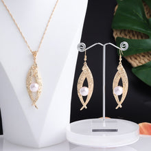 Load image into Gallery viewer, Cring Coco 2021 Earrings Necklace Set Hawaiian Polynesian Samoa Gold Colorful Pearl Pendant Necklace Jewelry Set for Women Girls
