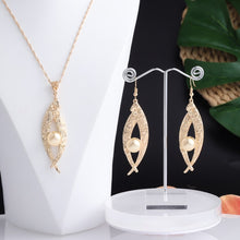 Load image into Gallery viewer, Cring Coco 2021 Earrings Necklace Set Hawaiian Polynesian Samoa Gold Colorful Pearl Pendant Necklace Jewelry Set for Women Girls
