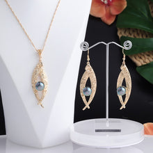 Load image into Gallery viewer, Cring Coco 2021 Earrings Necklace Set Hawaiian Polynesian Samoa Gold Colorful Pearl Pendant Necklace Jewelry Set for Women Girls
