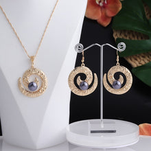 Load image into Gallery viewer, Cring Coco 2021 Earrings Necklace Set Hawaiian Polynesian Samoa Gold Colorful Pearl Pendant Necklace Jewelry Set for Women Girls
