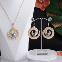 Load image into Gallery viewer, Cring Coco 2021 Earrings Necklace Set Hawaiian Polynesian Samoa Gold Colorful Pearl Pendant Necklace Jewelry Set for Women Girls
