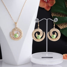Load image into Gallery viewer, Cring Coco 2021 Earrings Necklace Set Hawaiian Polynesian Samoa Gold Colorful Pearl Pendant Necklace Jewelry Set for Women Girls
