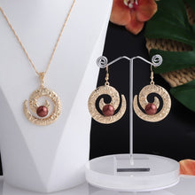Load image into Gallery viewer, Cring Coco 2021 Earrings Necklace Set Hawaiian Polynesian Samoa Gold Colorful Pearl Pendant Necklace Jewelry Set for Women Girls
